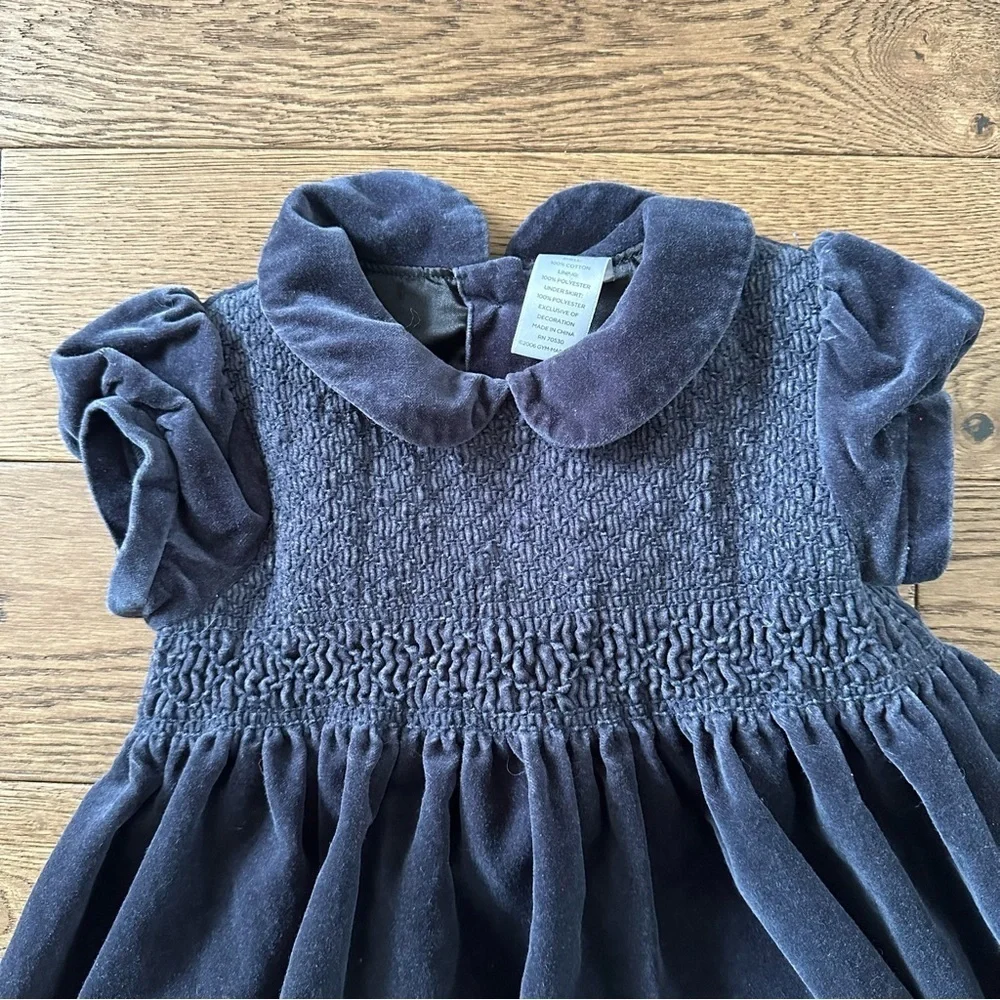 Gymboree Velvet Dress Puffy Skirt Dark Gray Sz 3T